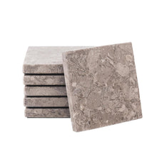 Load image into Gallery viewer, Marble Set of 6 Kitchen Square Coaster Plates