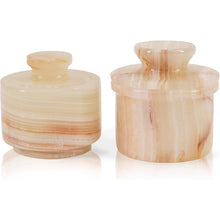 Load image into Gallery viewer, Marble Butter Keeper & Salt Cellar Set, Stone Kitchen Counter Containers for Butter, Salt, Sugar & Spice, Elegant Countertop Storage & Table Accessories