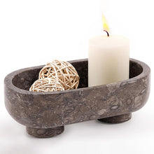 Load image into Gallery viewer, Marble Oval Bowl With Stand 10" Inches Handmade Decorative Bowl
