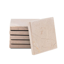 Load image into Gallery viewer, Marble Set of 6 Kitchen Square Coaster Plates