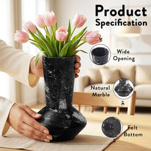 Load image into Gallery viewer, Marble Vase for Flowers 20cm, Handmade Flower Vase, Elegant Home Decor Vase, Modern Decorative Vases for Living Room, Bedroom Shelf & Table Centerpiece