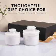 Load image into Gallery viewer, Marble Butter Keeper & Salt Cellar Set, Stone Kitchen Counter Containers for Butter, Salt, Sugar & Spice, Elegant Countertop Storage & Table Accessories