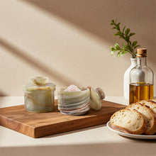 Load image into Gallery viewer, Marble Butter Keeper & Salt Cellar Set, Stone Kitchen Counter Containers for Butter, Salt, Sugar & Spice, Elegant Countertop Storage & Table Accessories