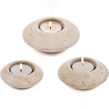 Load image into Gallery viewer, Tea Light Candle Holders Set of 3 – Handcrafted Natural Marble Tealight & Votive Holders