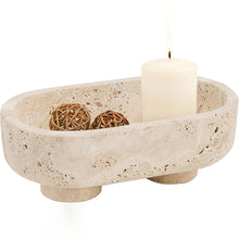 Load image into Gallery viewer, Marble Oval Bowl With Stand 10" Inches Handmade Decorative Bowl