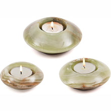 Load image into Gallery viewer, Tea Light Candle Holders Set of 3 – Handcrafted Natural Marble Tealight & Votive Holders