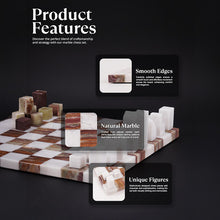 Load image into Gallery viewer, Modern Chess Set – Handcrafted Borderless Marble Chess Board