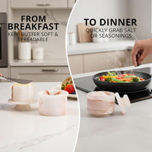 Load image into Gallery viewer, Marble Butter Keeper & Salt Cellar Set, Stone Kitchen Counter Containers for Butter, Salt, Sugar & Spice, Elegant Countertop Storage & Table Accessories