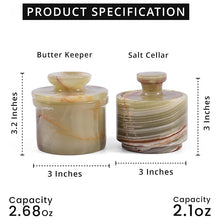 Load image into Gallery viewer, Marble Butter Keeper & Salt Cellar Set, Stone Kitchen Counter Containers for Butter, Salt, Sugar & Spice, Elegant Countertop Storage & Table Accessories