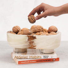 Load image into Gallery viewer, Marble Oval Bowl With Stand 10" Inches Handmade Decorative Bowl