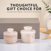 Load image into Gallery viewer, Marble Butter Keeper & Salt Cellar Set, Stone Kitchen Counter Containers for Butter, Salt, Sugar & Spice, Elegant Countertop Storage & Table Accessories