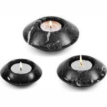 Load image into Gallery viewer, Tea Light Candle Holders Set of 3 – Handcrafted Natural Marble Tealight & Votive Holders