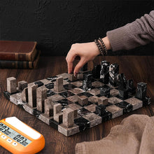 Load image into Gallery viewer, Modern Chess Set – Handcrafted Borderless Marble Chess Board