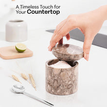 Load image into Gallery viewer, Stylish Marble Salt Cellar with Tray, Trinket Box Kitchen Décor Salt Pepper Bowls