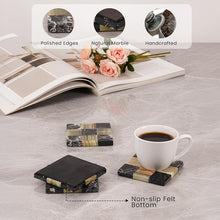 Load image into Gallery viewer, Luxury Checkered Coasters Plates Set of 4, Decorative Drink Coasters for Home & Office