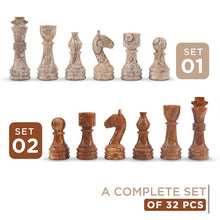 Load image into Gallery viewer, Luxury Red & Coral Premium Marble Chess Figures Set | Handmade Stone Chess Pieces for Chess Boards