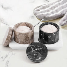 Load image into Gallery viewer, Stylish Marble Salt Cellar with Tray, Trinket Box Kitchen Décor Salt Pepper Bowls