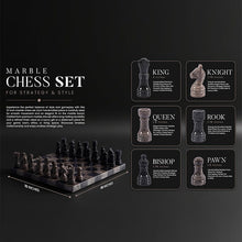 Load image into Gallery viewer, Marble Chess Set 10" Chess Games with 32 Chess Pieces & 2 Extra Queens for Beginner Board Games, Valentine’s Day Game Nights