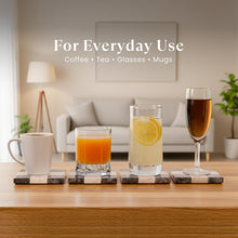 Load image into Gallery viewer, Luxury Checkered Coasters Plates Set of 4, Decorative Drink Coasters for Home & Office