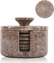 Load image into Gallery viewer, COASTER SET - ROUND WITH CAP