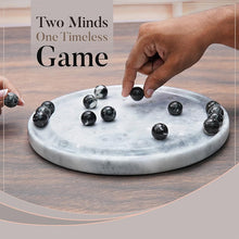 Load image into Gallery viewer, Peg Solitaire 10” Marble Puzzle Game, Marble Peg Solitaire Board Game, Marble Solitaire Puzzle