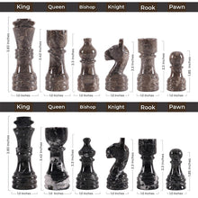 Load image into Gallery viewer, 38cm Round Marble Chess Set OCEANIC & ZEBRA BLACK with Local Storage Box – Classic Strategy Board Game for Home & Gift