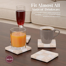 Load image into Gallery viewer, Luxury Checkered Coasters Plates Set of 4, Decorative Drink Coasters for Home & Office