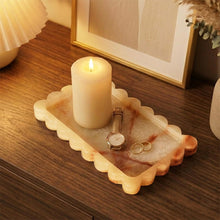 Load image into Gallery viewer, Marble Tray 25cm , Handmade Decorative Vanity Tray for Bathroom Countertop, Kitchen Counter, Perfume Jewelry Makeup Organizer, Home Decor Storage Catchall Tray