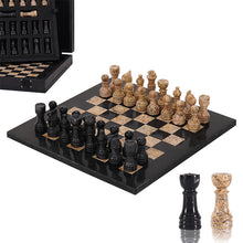 Load image into Gallery viewer, Small Black & Coral chess with Standard Storage - 25cm