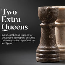 Load image into Gallery viewer, Marble Chess Set 10" Chess Games with 32 Chess Pieces & 2 Extra Queens for Beginner Board Games, Valentine’s Day Game Nights