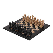 Load image into Gallery viewer, Small Black & Coral chess with Standard Storage - 25cm