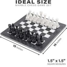 Load image into Gallery viewer, RADICALn Black and White 15 Inches High Quality Marble Full Chess Set