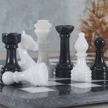 Load image into Gallery viewer, Black and White Handmade 12 Inches Premium Quality Marble Chess Set