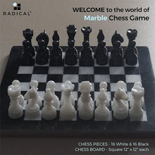 Load image into Gallery viewer, Black and White Handmade 12 Inches Premium Quality Marble Chess Set