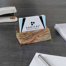Load image into Gallery viewer, Business Card Holder Black Handmade Marble Office Desk Organizers
