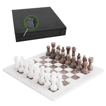 Load image into Gallery viewer, White and Grey Oceanic Premium Quality Marble Chess Set - 38cm