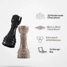 Load image into Gallery viewer, Black and Oceanic Chess Set -38cm With Standard Storage