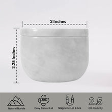 Load image into Gallery viewer, Marble Salt Cellar Small with Magnetic Lid Handmade Kitchen Salt & Spice Container