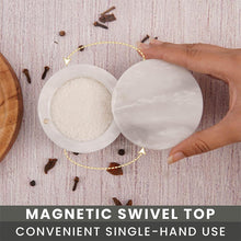 Load image into Gallery viewer, Marble Salt Cellar Small with Magnetic Lid Handmade Kitchen Salt & Spice Container