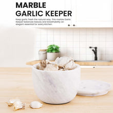 Load image into Gallery viewer, Marble Handcrafted Garlic Keepers Natural Marble Garlic Storage Jar Garlic Container for Counter