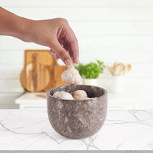 Load image into Gallery viewer, Marble Handcrafted Garlic Keepers Natural Marble Garlic Storage Jar Garlic Container for Counter