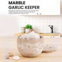 Load image into Gallery viewer, Marble Handcrafted Garlic Keepers Natural Marble Garlic Storage Jar Garlic Container for Counter