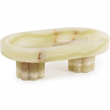 Load image into Gallery viewer, Radicaln Tray with Legs 10" Decorative Bathroom Vanity Tray decorative tray, Natural Stone, Marble Oval Tray, Pedestal Tray, Elegant Home Decor