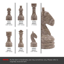 Load image into Gallery viewer, Grey Oceanic and White Handmade 15 Inches High Quality Marble Chess Set