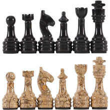 Load image into Gallery viewer, Handmade Black and Coral Premium Quality Chess Figures
