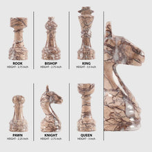 Load image into Gallery viewer, marinara and black chess pieces- chess figures