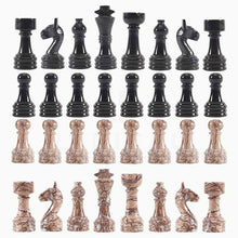 Load image into Gallery viewer, marinara and black chess pieces- chess figures