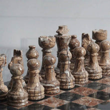 Load image into Gallery viewer, marinara and black chess pieces- chess figures