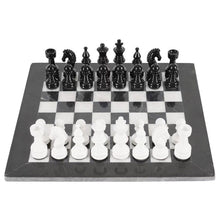Load image into Gallery viewer, Metallic Chess Set Black and White 38cm