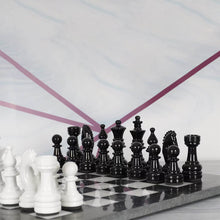 Load image into Gallery viewer, Metallic Chess Set Black and White 38cm